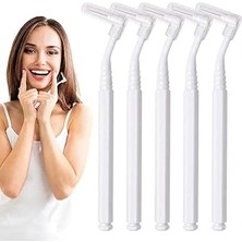Nacario Hannah L-Shaped Arası Fırçası 10 Adet Beyaz Renk Arayüz Fırçası Seti 0.4 mm Bakımı Aras