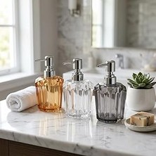 Nacario Deconox 1 Adet Akrilik Sıvı Sabunluk (210 Ml) - 3 Farklı Renkli Kırılmaz Şeffaf Banyo Mutfak Düz