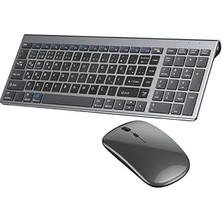 Nacario Coverzone Onezero Kablosuz Türkçe Klavye Mouse Set Şarjlı Klavye Mouse 2.4g USB Dongle Bluetooth