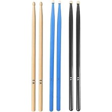 Nacario Chroma Baget - Davul - 3 Çift Bateri Bageti Drumsticks 5A Pürüzsüz Yüzey Renkli