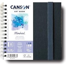 Nacario Canson - Profesyonel Kitap – Suluboya Kağıdı – Ince Taneli – 300 G/m² – Spiral Ciltli Not Defteri –