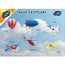 Nacario Playwood Ahşap Tutmalı Puzzle Deniz Hava Taşıtları