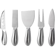 Nacario Çelik 5 Parça Silver Peynir Bıçağı Seti Peynir Dilimleyici CIN621BY