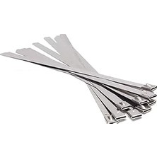 Nacario Cırt Kelepçe Metal Paslanmaz Çelik Kablo Zip Bağı Çok Amaçlı Bağlama 4.6X300 10 Adet