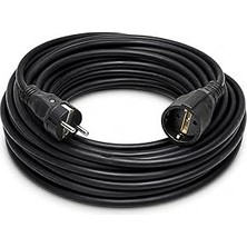 Nacario 3x2.5mm Ttr Topraklı Siyah Kauçuk Seyyar Uzatma Kablosu (5 Metre)