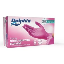 Nacario Dolphin Pembe Nitril Eldiven Pudrasız (S) 100'LÜ Paket