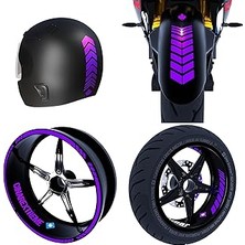 Nacario Moto Rider 4'lü Sticker Seti Iç Dış Jant Şeridi Kask Çamurluk Çınar Extreme