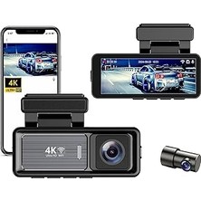 Nacario Coverzone Mini Çift Lensli Wifi Gps Dash Kamera - 4K Ön Kamera & 1080P Arka Kamera, Gece Görüşü, Pa