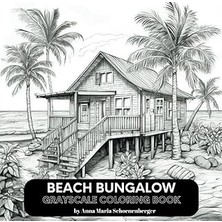 Nacario Independently Published Beach Bungalow Grayscale Coloring Book