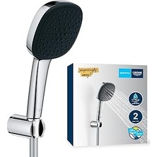 Nacario Grohe Vitalio 110 El Duşu Seti, 110MM Kare 2 Akışlı El Duşu, Duş Başlığı Tutucu, 1750MM Duş