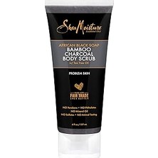 Nacario Shea Moisture Afrika Siyah Sabun Bambu Odun Kömürü Vücut Ovma Pul Pul Pul Pul, 6 Ons