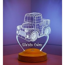 Nacario Çocuk Bebek Odası Lambası 3D Kamyon Araba 3 Boyutlu LED Lamba, Yenidoğan Hediyesi Erkek Bebek Çocuk