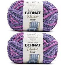 Nacario Bernat Battaniye Ekstra Mor Gün Batımı Ipliği - 2'li Paket 10,5 OZ/300 G - Polyester - #7 - 9