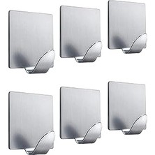 Nacario Promosyonca Metal Askı, Yapışkanlı, Gümüş Renk, 2x2 cm