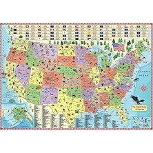 Nacario Illustrated Map Of The Us For Kids (27X39 Laminated Children's Wall Map Of The Us For Kids) [map])
