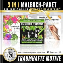 Nacario 3 In 1: Malbuch Für Erwachsene (120 Motive - Nachtspaziergang, Tropische Vögel, Mandalas): Volume 2