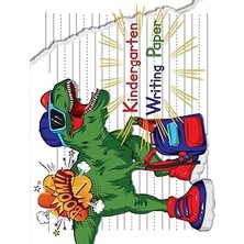 Nacario Dinosaur Kindergarten Writing Paper Landscape Horizontal Notebook: Preschool Writing Paper With Lin