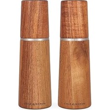 Nacario Cole & Mason Marlow Acacia Ahşap Tuz Değirmeni Karabiber Değirmeni, 2'li Set, Akasya Ağacı, 18,5