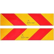 Nacario Metal Levha 14 cm x 56 cm Tüvtürk Uyumlu E37 Reflektörlü (1 Çift) Tır Kamyon Dorse Arkası Yansıtma