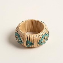 Nacario Lotus Yeşil Bambu Peçete Halkası 5.5x5.5x2.5 cm