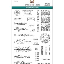 Nacario Spellbinders Sign Here By Cathe Holden Şeffaf Damga Seti