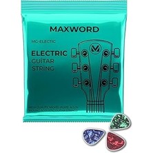 Nacario Maxword Gt-Electric Kaliteli Elektro Gitar Teli 1 Takım Set (Pena Hediye)