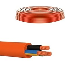 Nacario (10 METRE)%100 Bakır Çok Telli 3x2.5 mm Elektrik Kablosu Turuncu Elektrikli Araç Şarj Uygun Uyumlu