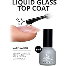 Nacario Momo Professional Kalıcı Oje Için Liquid Glass Top Coat 9 ml