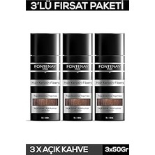 Nacario Fontenay Saç Dolgunlaştırıcı Keratin Fibers Kahve Topik Saç Tozu 50GR X3