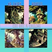 Nacario Fairy Houses Cut Out And Collage: 48 Designs x 3 Sets On 8.5 x 8.5 Paper