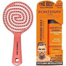 Nacario Fontenay 3 Boyutlu Saç Fırçası Pudra Toz Wax Strong Turuncu 20GR 2'li Set