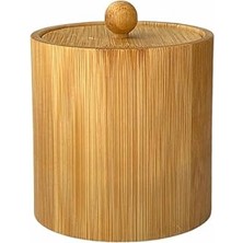 Nacario Ahşap Baharatlık - Kapaklı Yuvarlak Doğal Ahşap, Koku Yapmaz Baharatlık, Şekerlik Tuzluk (8 Cm)
