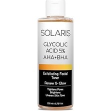 Nacario Solaris Gözenek Sıkılaştırıcı Arındırıcı Tonik 200 ml Glycolic Acid 5% Aha Bha Etkisi