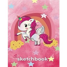 Nacario Independently Published Sketchbook: Unicorn And Rainbow Illustrated Cover For Girls, 102 Pages, 8.5