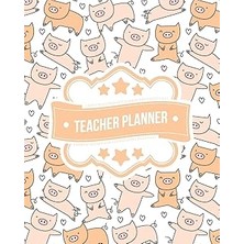 Nacario Teacher Planner: Pink Pig Pattern | + Bonus Student Information Log | Weekly Lesson Plans | Monthly