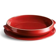 Nacario Emile Henry Tarte Tatin Formu Seti, Seramik, Kırmızı, 33X28X5.2 cm