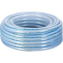 Nacario 15 Metre Örgülü Şeffaf Bahçe Hortumu Dayanıklı 3 Katlı Sağlam Su Sulama Yıkama Hortum 12.5 mm 1/2"