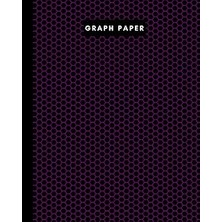 Nacario 8" x 10" Graph Paper - 106 Pages - Red Purple Beehive On Black: Imperial 1/4” Squared White Graph P