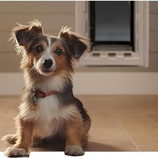 Nacario Ideal Pet Products Duvar Girişi Evcil Hayvan Kapısı Çift Kapağı, Duvarlar Için, Dahili Teleskopik T
