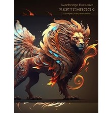 Nacario Avanbridge Sketchbook Lion Cover (Large 8.5" x 11"), 200 Pages - Drawing, Sketching, Notes, Archite