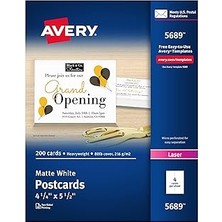 Nacario Avery Yazıcılar Için Yazdırılabilir Kartpostallar, 10,8 cm x 14 Cm, 200 Boş Kart - Tarif Kart