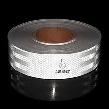 Nacario Tüvtürk Bant Beyaz 1 Metre 5 cm Belgeli Reflektörlü Reflektif Fosforlu Şerit Bant Ik