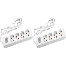 Nacario Multi-Let 4lü Anahtar-Topraklı Kablolu Ç.k Priz + Multi-Let 4lü Anahtar-Topraklı Kablo
