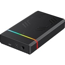 Nacario Primex PX-3500 Rgb 2.5/3.5 Inç Sata Iii USB 3.0 Type-C Harddisk Kutusu, 20TB Destekli Harici HDD Ss
