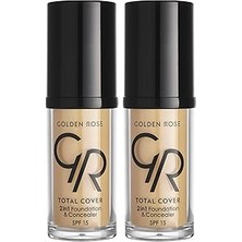 Nacario Total Cover 2si1 Arada Kapatıcı Fondöten No: 15 Warm Sand - 30 ml (2 Paketi)