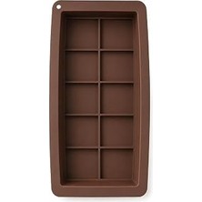 Nacario Dubai Çikolata Kalıbı Silikon Tablet Çikolata Yapım Kalıbı 10 Gözlü (Büyük Boy (26X14X3 Cm))