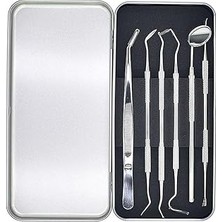 Nacario Valkyrie 6 Adet Metal Kutulu Paslanmaz Çelik Tartar Dil Temizleme Dental Ağız Bakım Seti