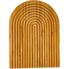Nacario Doğal Bambu Oval Çizgili Sunum Kesme Tahtası – Estetik, Dayanıklı Çok Amaçlı Mutfak Sunum Set