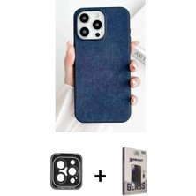 Pileli Store Pilelistore™ iPhone 15 Pro Max Kılıf Pusula Modern - Siyah Bilvis Hayalet Cam Ekran Koruyucu + Pvd Metal Kamera Lens - Sh