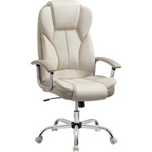 Songmics Songmıcs Ofis Sandalyesi, Çalışma Masası Sandalyesi, Kolçaklı Oyun Sandalyesi, Bilgisayar Sandalyesi, Müdür Koltuğu, Yüksekliği Ayarlanabilir, Ev Ofisi, Çalışma Odası, Krem Beyazı, Kamel Kahverengisi